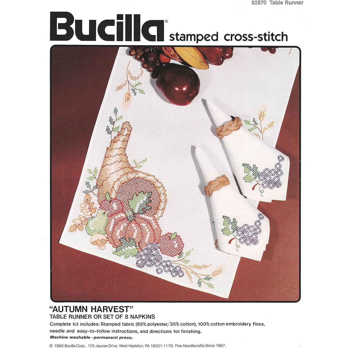 Bucilla - Autumn Harvest - Stamped Table Runner Kit 82870
