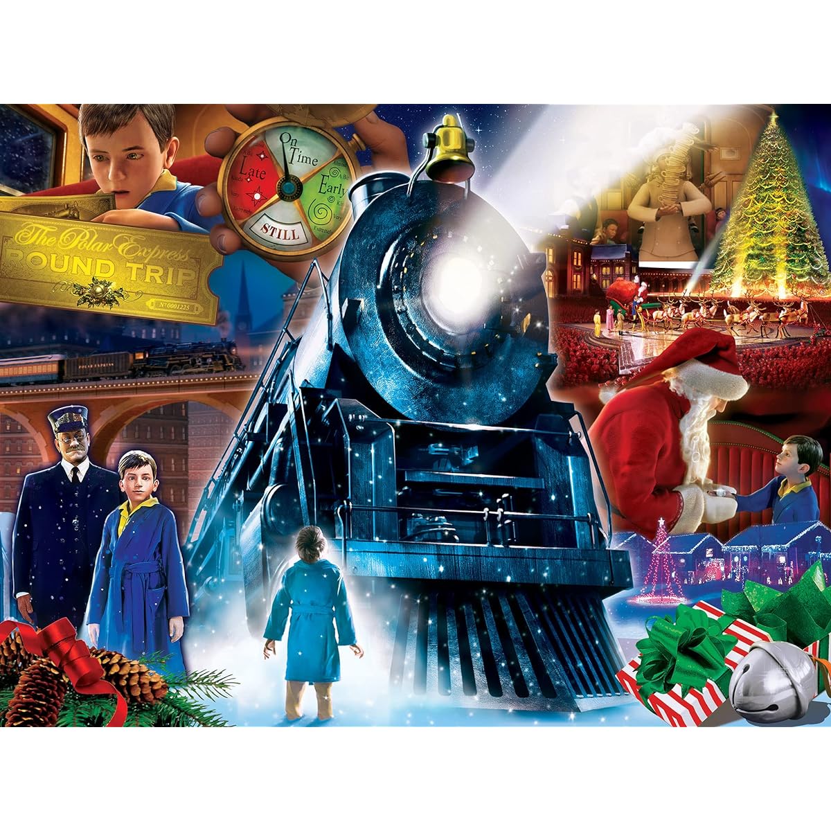MasterPieces 550 Piece Glitter Christmas Jigsaw Puzzle - Polar Express Ride 550-18" x 24"