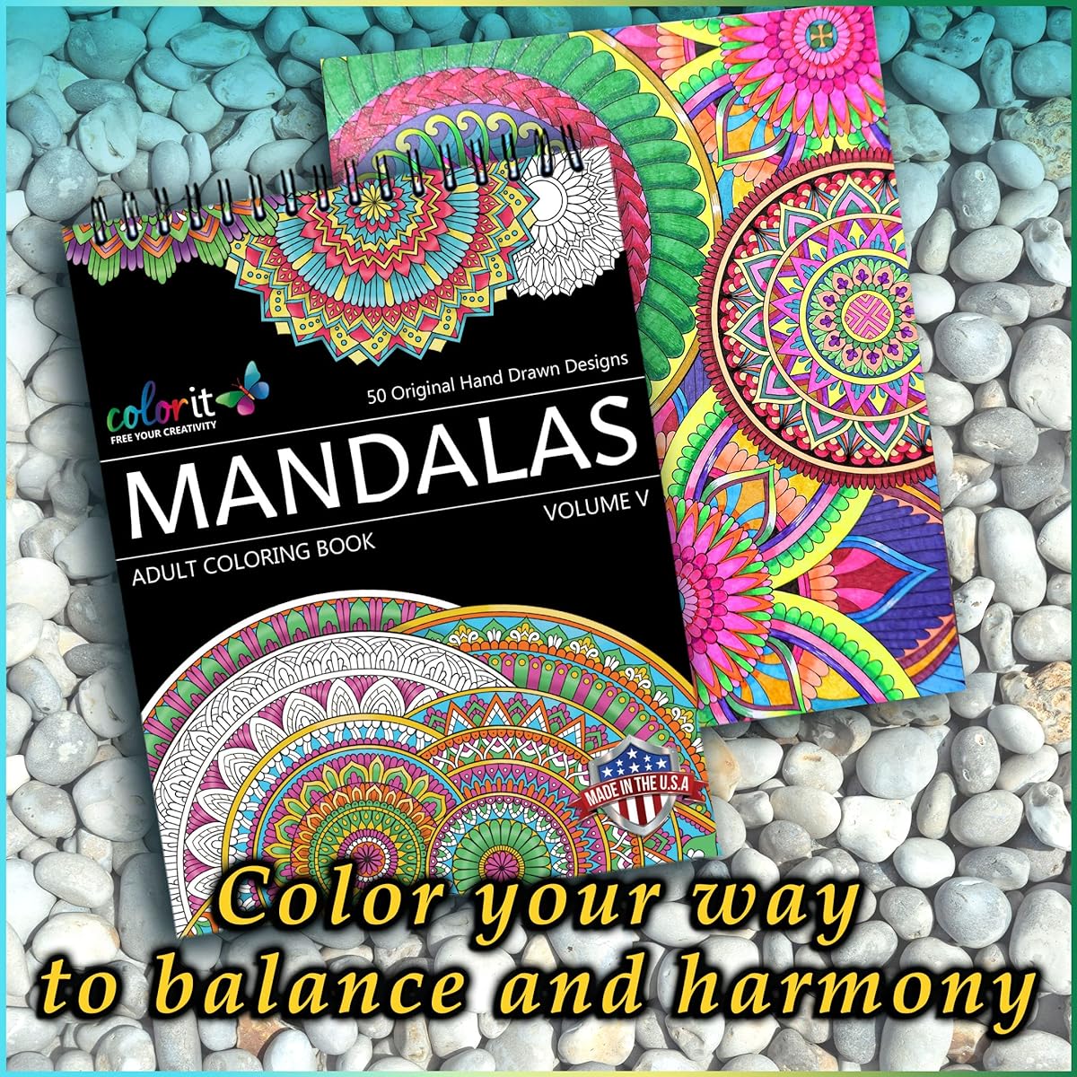 ColorIt: Mandalas to Color - 50 Original Drawings and Anti-Stress Patterns Premium Adult Coloring Book (Volume V)