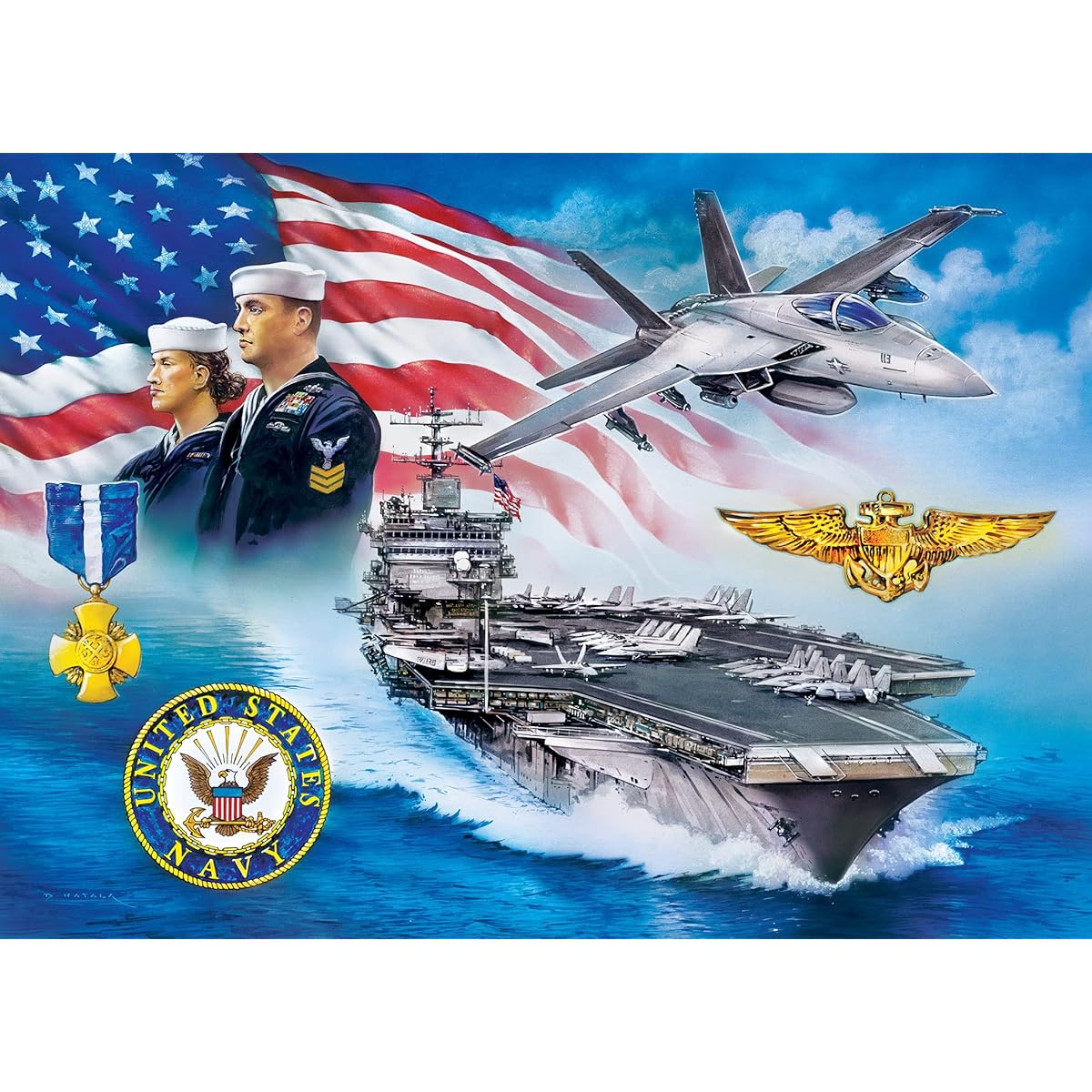 MasterPieces Jigsaw Puzzle 1000 Pieces for Adults/Family/Kids - US Navy 19.25"x26.75"