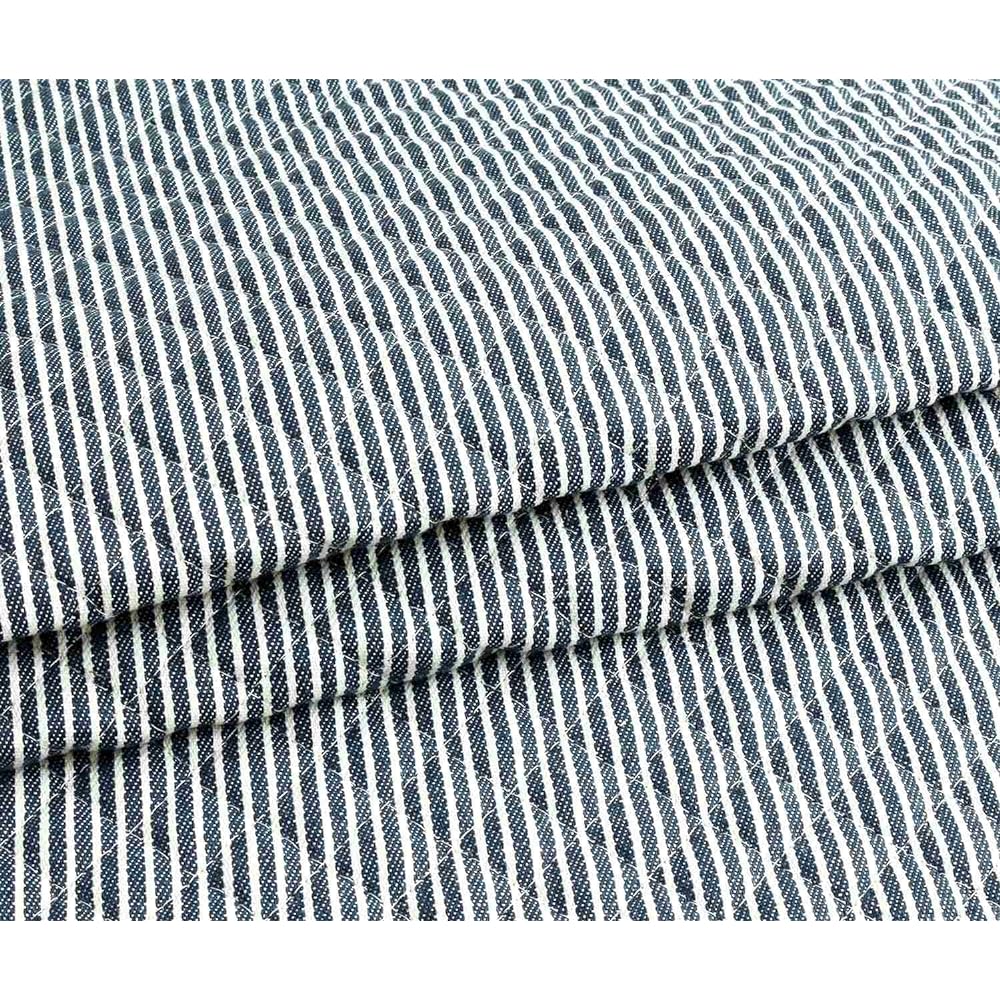 Nippon Chuko NBK Hickory Stripe Pattern Fabric Quilting Type 105cm Width x 5m Cut Cut 3A Navy/White Q1015-3A Crafts/Handmade Supplies
