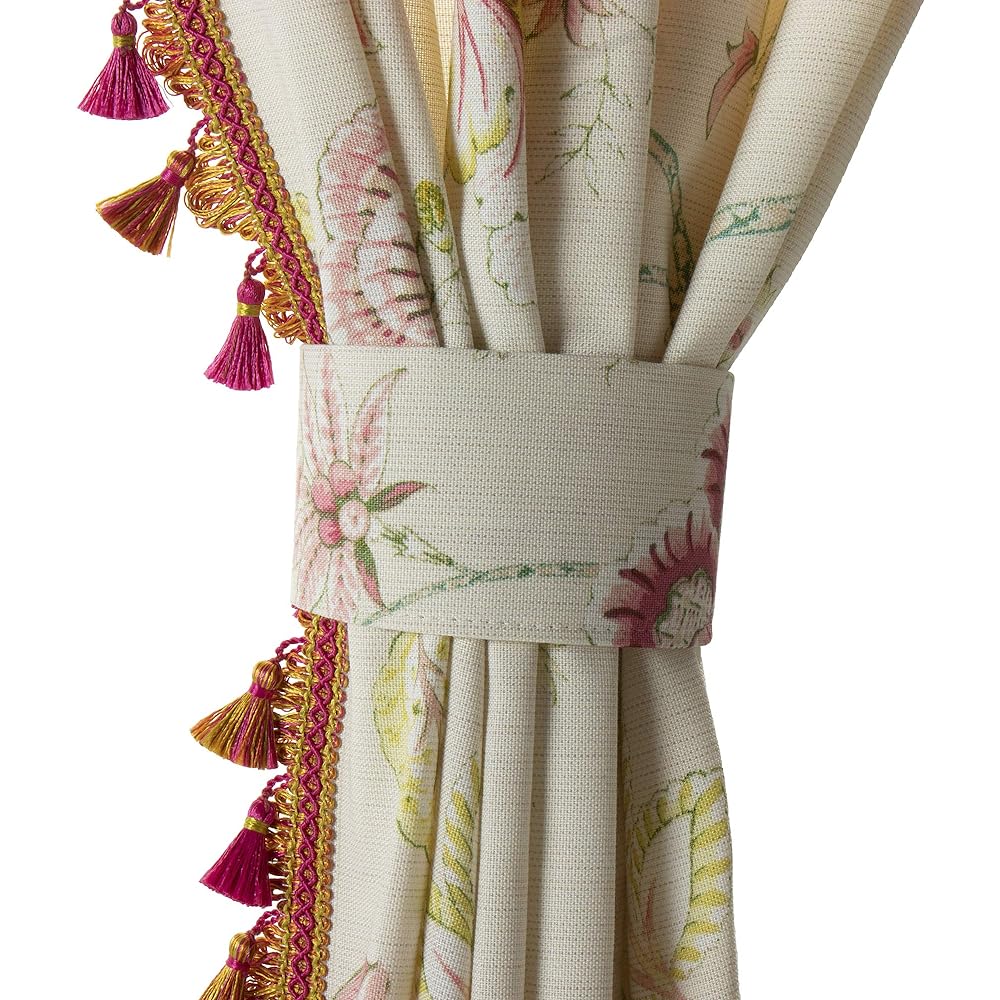 KAWASHIMA SELKON TEXTILES Fringe Curtain Beige 100x135cm 2 pieces