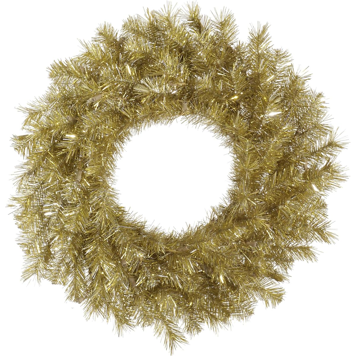 Vickerman Unlit Gold/Silver Tinsel Artificial Wreath, 30", Gold/Silver