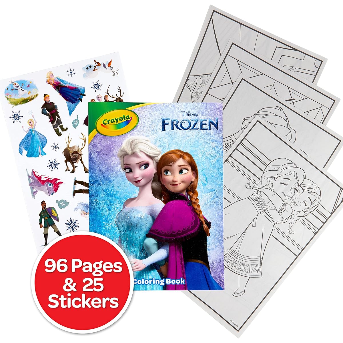 Crayola Frozen 2 Coloring Book with Stickers, Gift for Kids, 96 Pages, Ages 3, 4, 5, 6