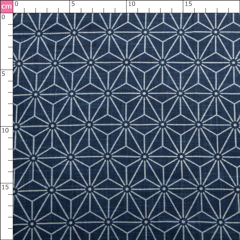Nippon Chuko NBK Japanese Modern Pattern Fabric Width 110cm x 7m Cut Hemp Leaf Pattern KP7090-1-7M Crafts/Handmade Supplies
