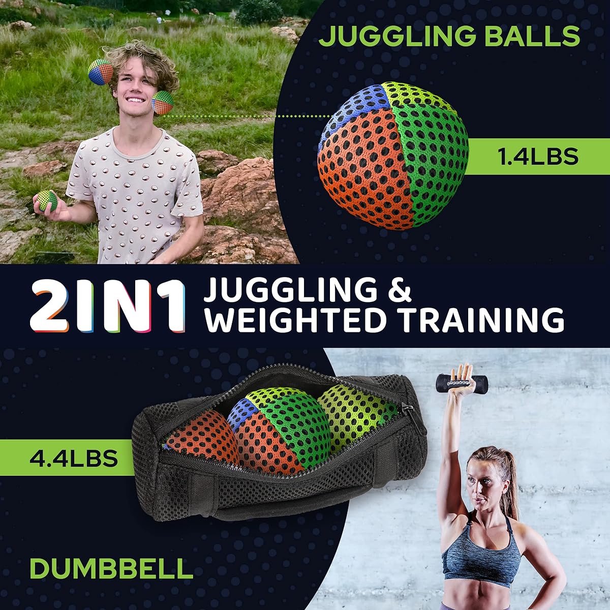 speevers Weighted Juggling Balls for Fitness 650g Power