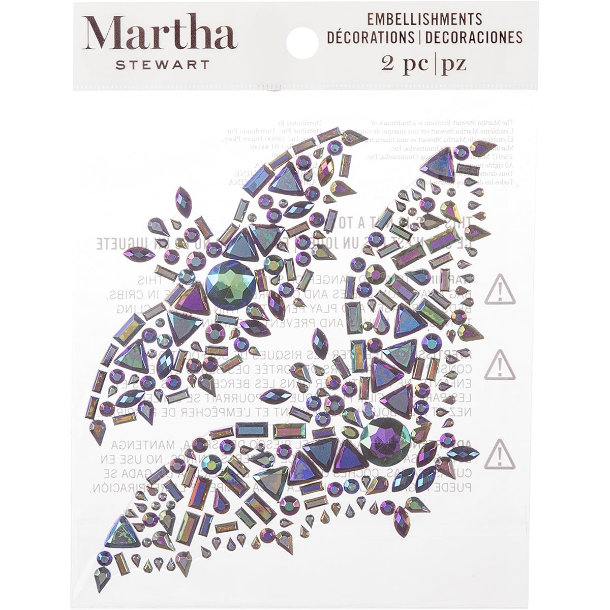 (Adhesive Gem Bats) - Darice Martha Stewart Crafts Gemstone Bat Sticker, 14cm