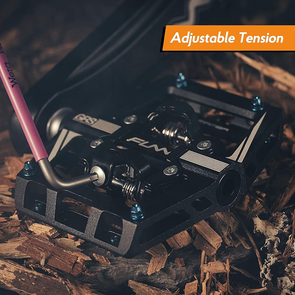 Funn Mamba S Binding Pedal - Double Sided SPD Compatible Mountain Bike Pedals - Single Side Flat Pedal - Suitable for Mountain Bikes, BMX Bicycles, Gravel Bicycles, Bicycle Pedals, 9/16" Steel Axle