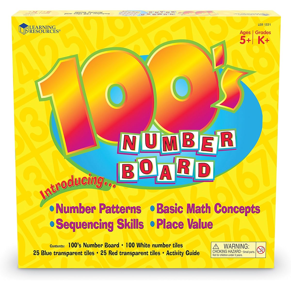 Learning Resources Math Teaching Materials Number Board up to 100 LER1331 Authentic Product