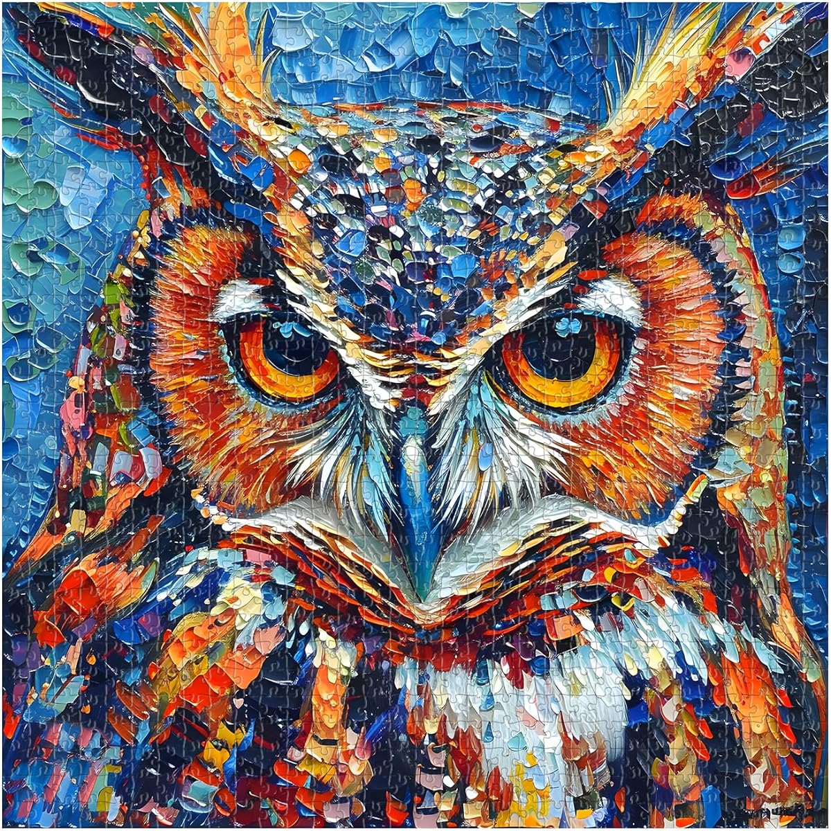 PICKFORU Owl Puzzle 1000 Pieces Bird Art Puzzle Hard Impossible Hard Jigsaw Puzzle 1000 Pieces Owl Painting Challenging Puzzle as Owl Decorative Gift