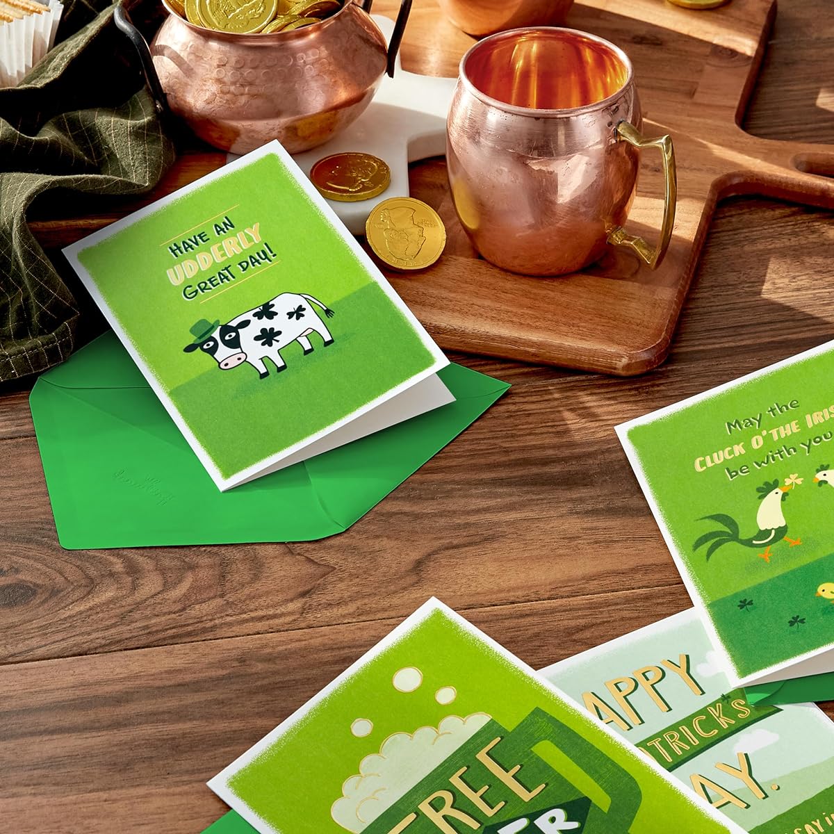 Hallmark Funny St. Patrick's Day Card Assortment (16 Cards with Envelopes) for Friends and Family