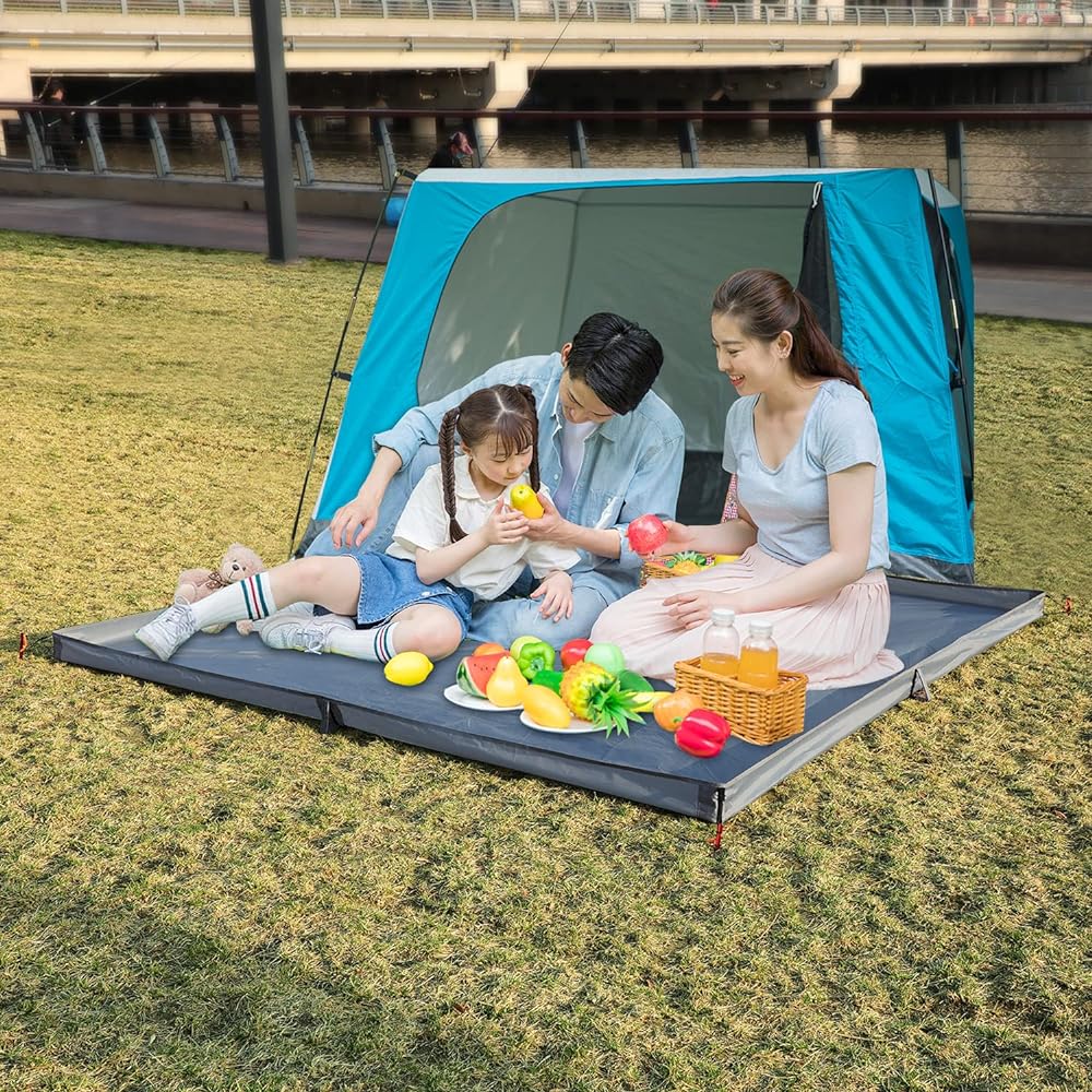 Farfly Living Seat Stand Up 270x270cm Tent Seat Tatami Style Living Floor Sheet Water Pressure Resistance 3000mm Waterproof Ground Sheet Storage Bag Included 3 Sizes (270x270cm)