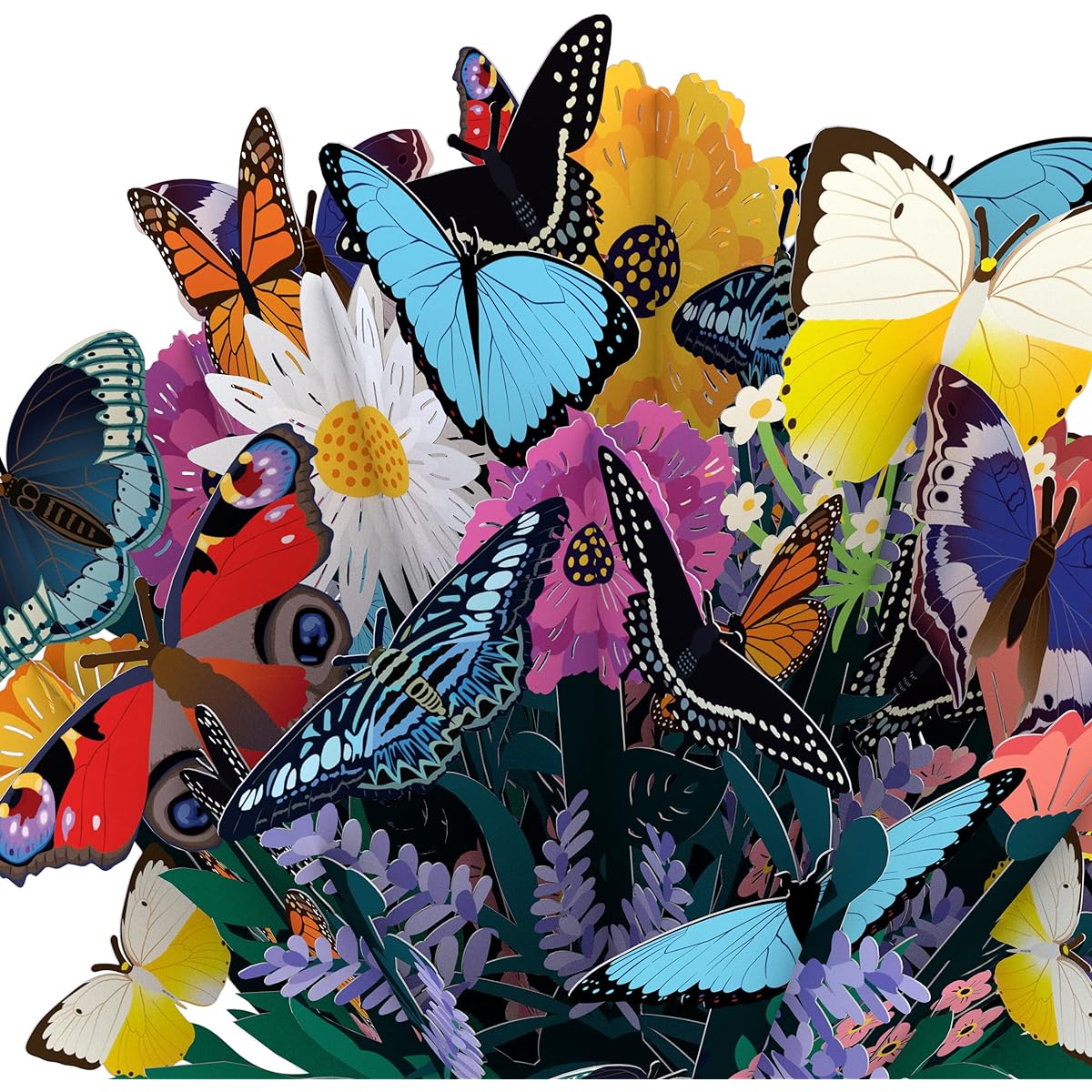 Lovepop Butterfly Paper Flower Bouquet 3D Pop Up Paper Flower Birthday Pop Up Card Mom Card Wife Card Anniversary Pop Up Card 3D Paper Flower Bouquet