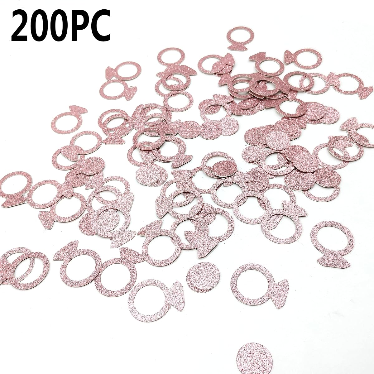 Hemarty Rose Gold Ring Confetti Wedding Engagement Party Table Confetti Decoration Bridal Shower Bachelorette Valentine Party Confetti Ring Circle Dot Confetti Decoration 1.2 Inch Diameter 200 Pieces