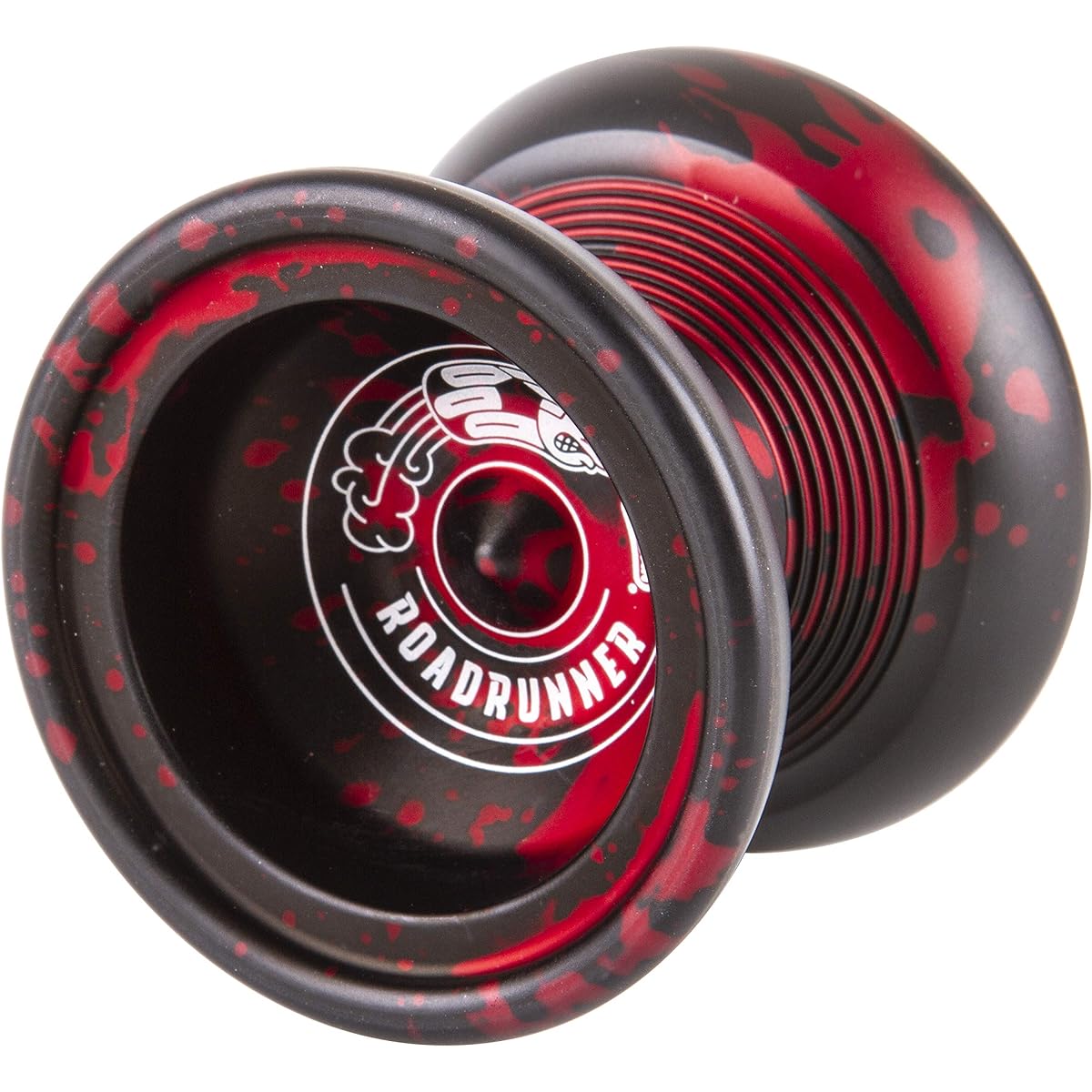 Duncan Toys Roadrunner Yo-Yo, Unresponsive Expert Level Yo-Yo, Concave Bearings and Aluminum Body, Black with Red Splash