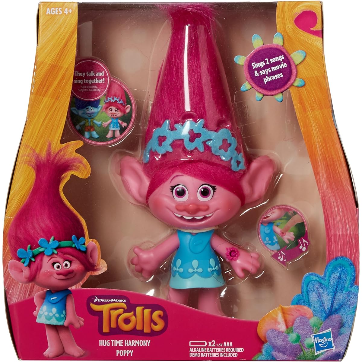 Trolls DreamWorks Poppy Hug Time Harmony Figure Pink C1308