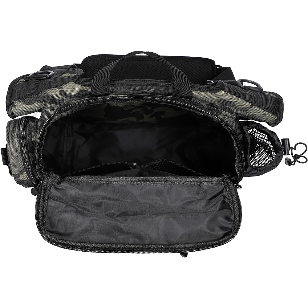 Fishing Bag Fishing Bag Shoulder Bag 2WAY Shoulder Handheld Multifunctional Pocket Black Camouflage Waterproof Tackle Storage Pliers Grip Rod Bait Container Waist