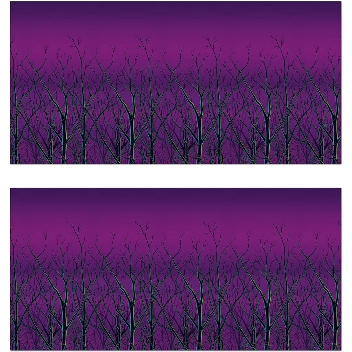 Beistle Sfondi Foresta Incantata Per Halloween - 2 Pezzi Da 1,2x9,1 Mt - Decorazione Parete In Plastica - 2