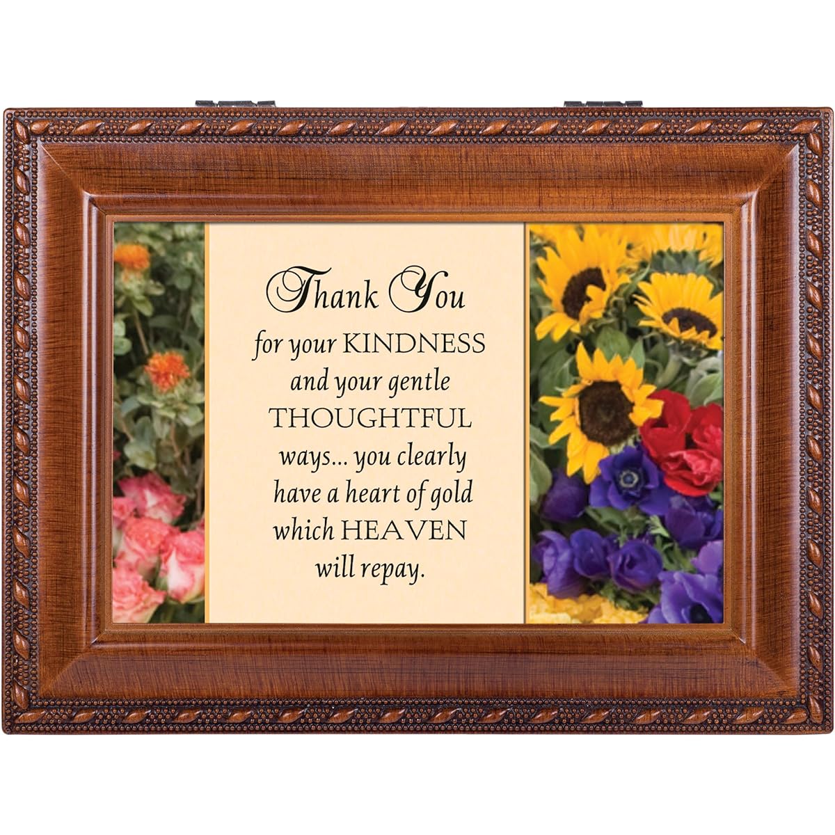 Thank You Woodgrain Cottage Garden Traditional MusicボックスPlays Thats What Friends Are For