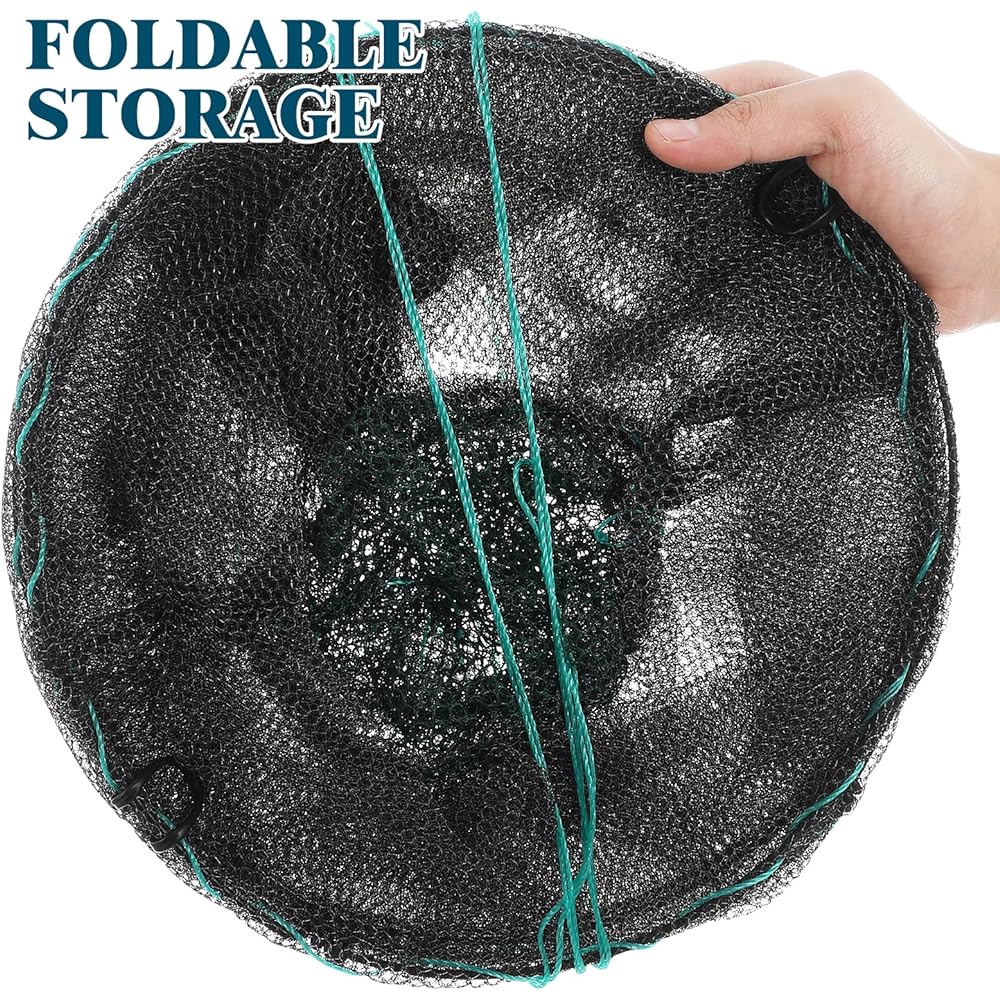 iplusmile Fish Catching Net, Fishing Net, Fish Killer, Foldable Fishing Gear, Fishing Net, Fishing Net, Net Basket, Shrimp, Crab, Eel, Conger, Octopus, Small Fish, Trap, Just Put Bait and Wait, Perfect Catch, 60x30x30cm