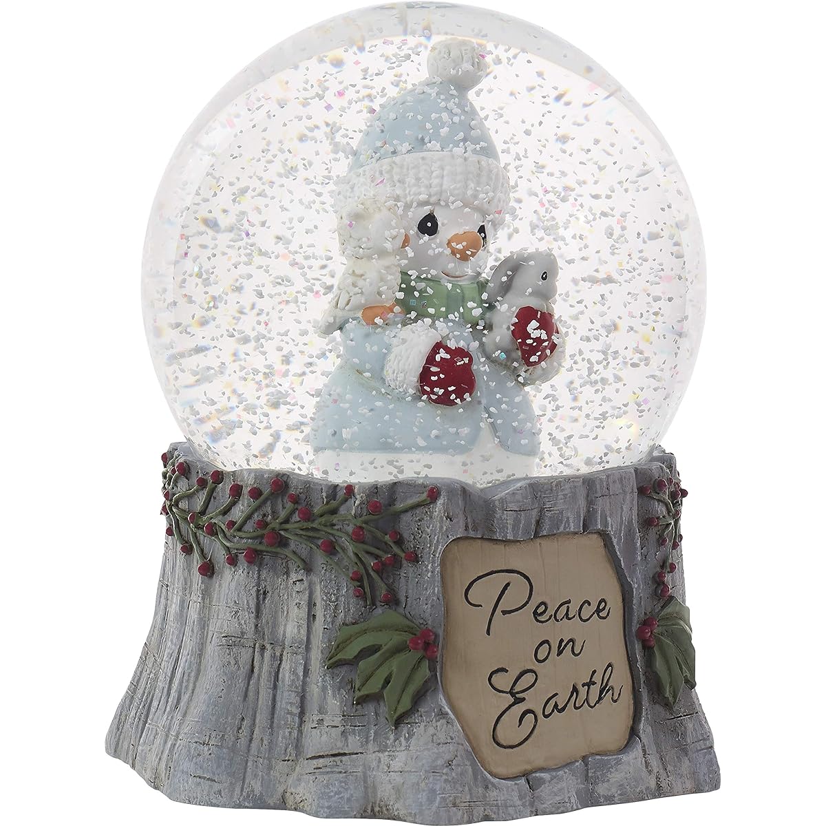 Precious Moments 201104 Peace On Earth Snowman Resin/Glass Musical Snow Globe Water Ball One Size Fits All Multicolor