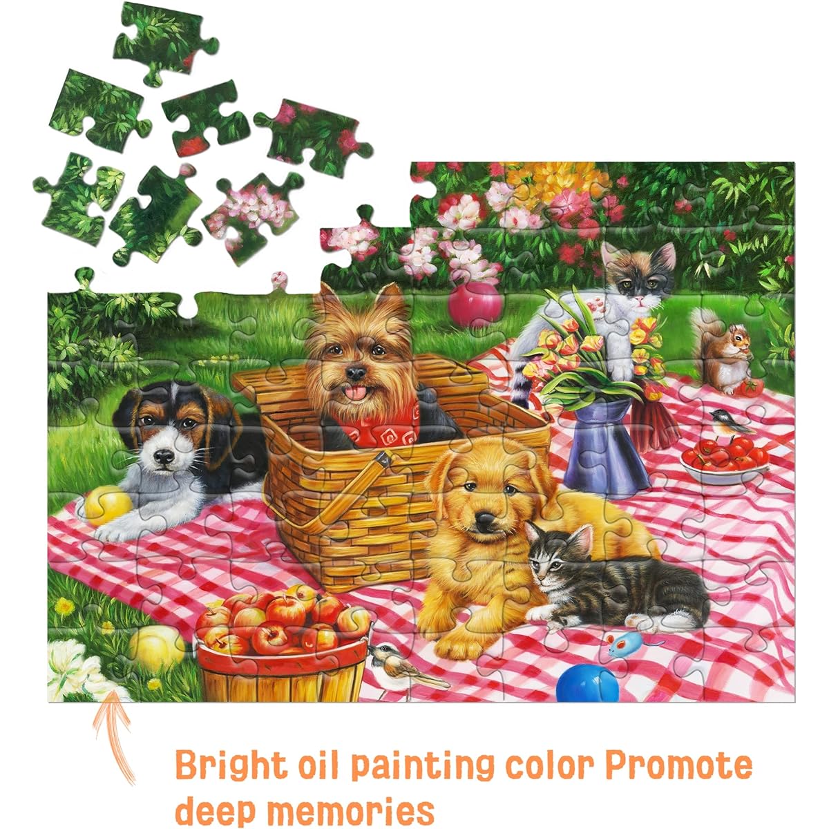 Dementia Puzzle 64 Piece Jigsaw Puzzle for Seniors and Elderly Dementia Activities for Alzheimer's Patients Picnic Time