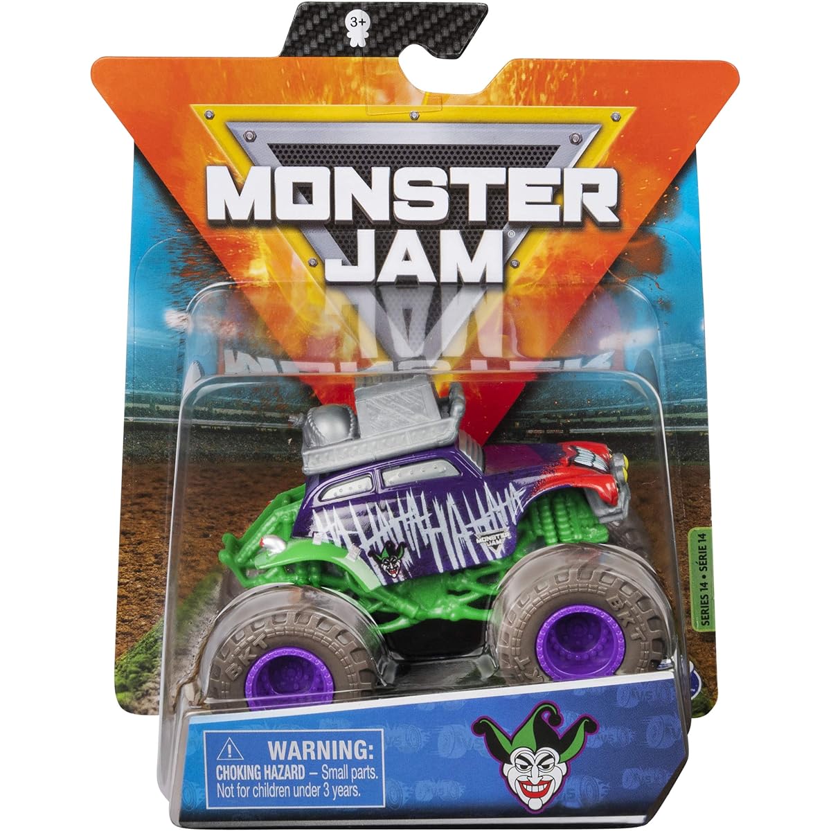 Monster Jam Official Joker Monster Truck Die-Cast Vehicle Hero and Villain Truck Series 1:64 Scale