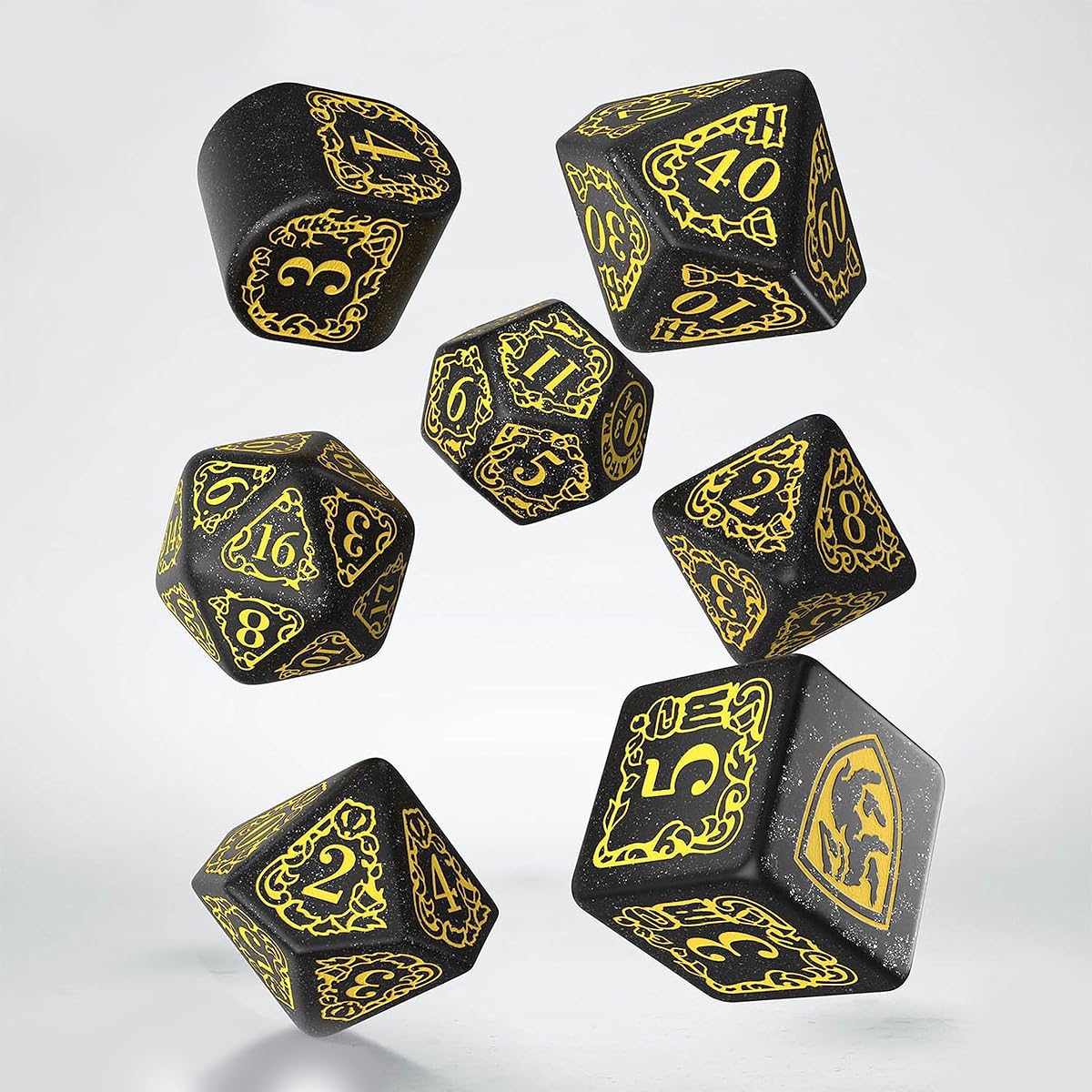 Q Workshop Harry Potter Hufflepuff Modern Dice Set - Black (7)