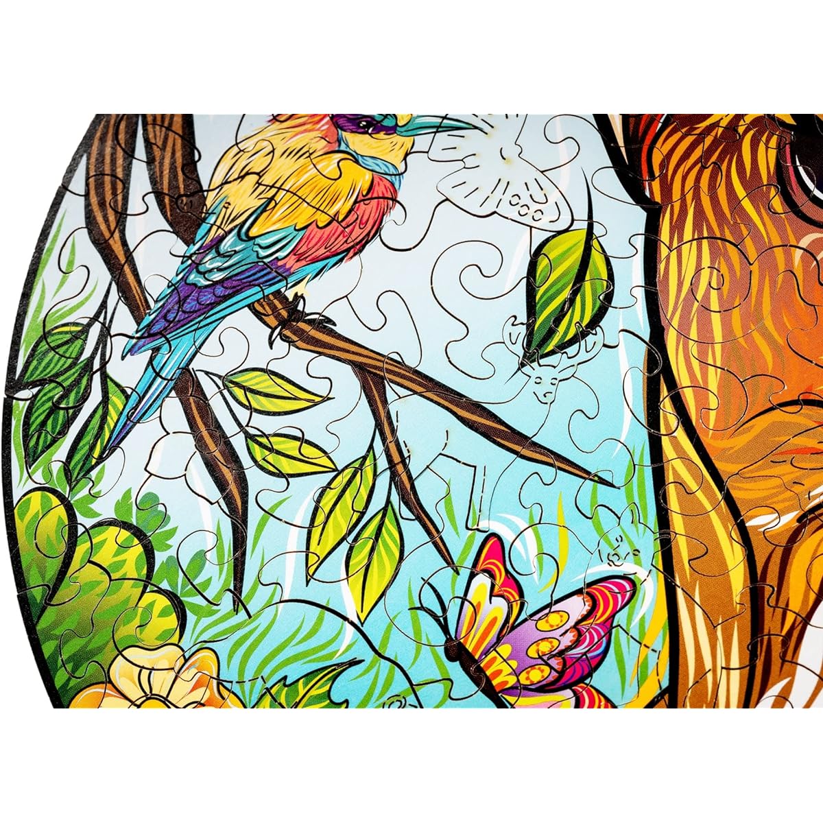 Wood Trick Charming Little Deer Wooden Jigsaw Puzzle for Adults and Kids - 11 x 9 Inch - Animal Unique Shape Figurine Jigsaw Puzzle - Premium Quality