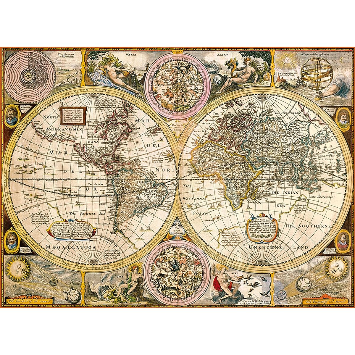 Clementoni 3000 Piece Jigsaw Puzzle Antique Style Old World Map 83 x 114 cm 33531
