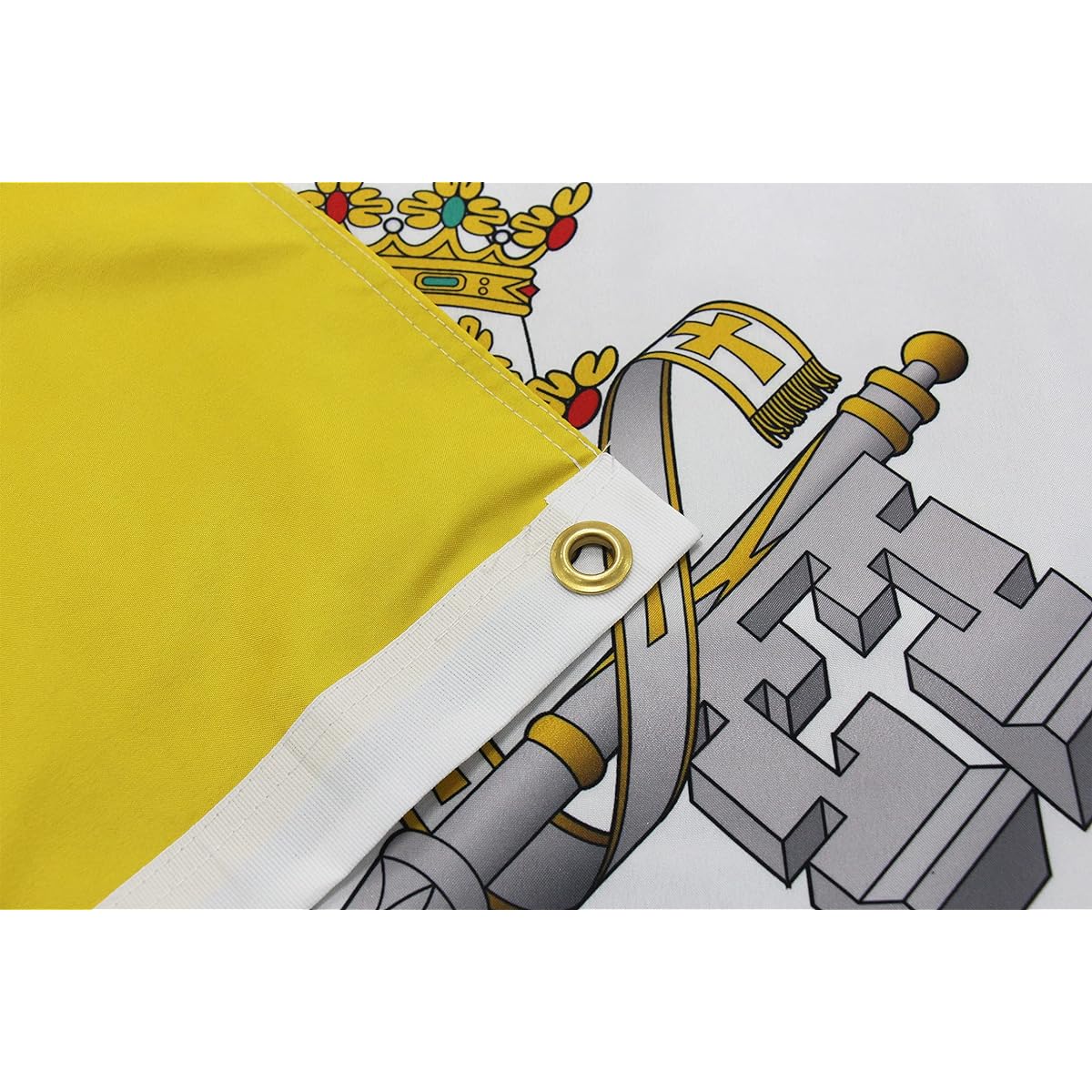 FRF FLAG Vatican Flag 4x6ft Double Sided Vatican City Flag Outdoor Catholic Flag with 2 Brass Grommets and 4 Rows of Stitching at the Bottom