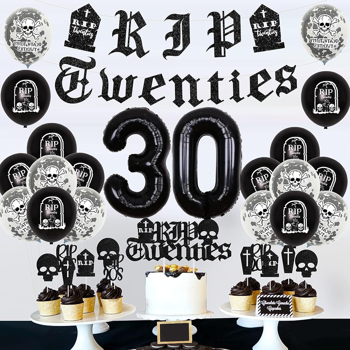 Rip Twenties Birthday Party Decorations Black 30th Birthday Decorations Death To My Youth Birthday Balloons Death to My Twenties Party Decorations 30th Birthday Party Funeral 30th Birthday