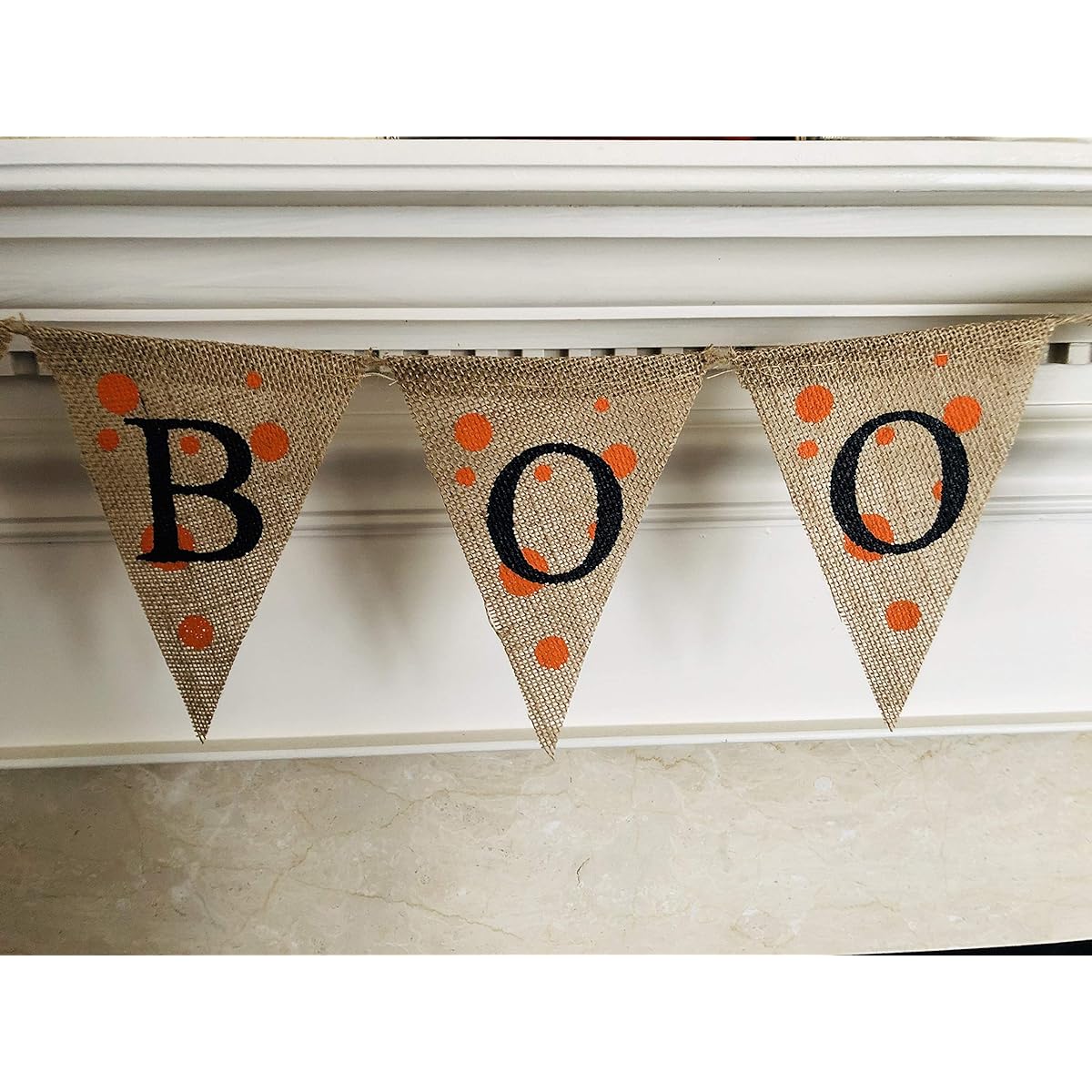 Jolly Jon Halloween Party Decorations Boo Banner - Ready to Hang Burlap Bunting - Hanging Spider Burlap Garland Decor - Trick or Treat Halloween Decorations