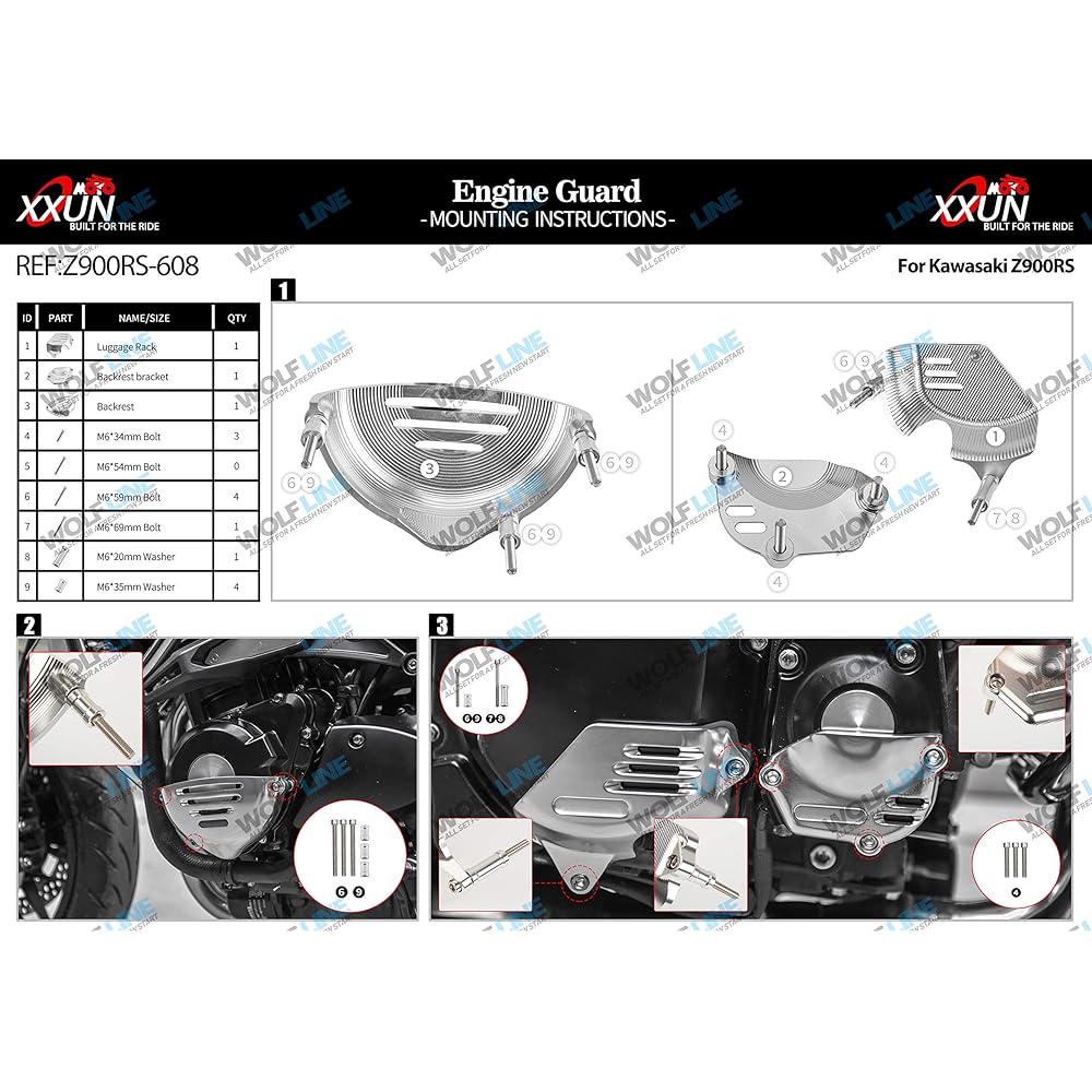 FATExpress Motorcycle CNC Aluminum Engine Guard Stator Cover Side Protection Frame Slider Z900RS Z900 RS 2018 2019 2020 2021 2022 2023 Compatible Bike Parts (Black)
