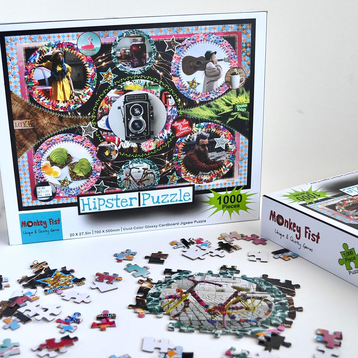 Hipster Collection 1000 Piece Jigsaw Puzzle for Adults - Glossy & Colorful - Perfect Ironic Millennial Gift