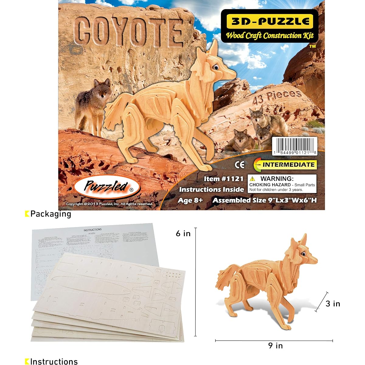 Coyote 3D Woodcraft Construction Kit