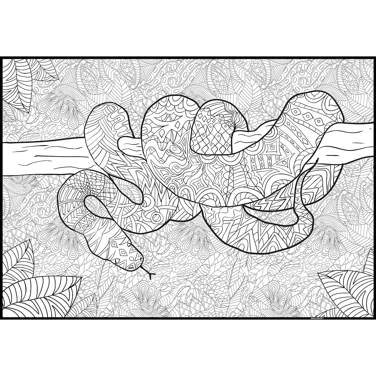 Artistic Chaos Ink Giant Coloring Posters Made in the USA - Rolled, Not Folded - Huge Coloring Pages - Perfect Craft and Drawing Roll for School, Parties, Activities (42" x 30", Snake)