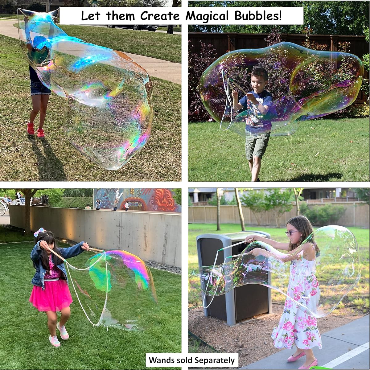 Bubbleventi Giant Bubble Mix Made in the USA - 100% Vegan Non-Toxic Powder with 10 Gallons of Premium Bubble Solution for Kids to Have STEM Fun - Use with Bubble Wands and Machines