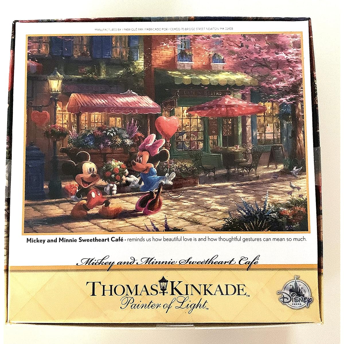 Disney Parks Kinkade Mickey Minnie Sweetheart Cafe 1000 Piece Jigsaw Puzzle