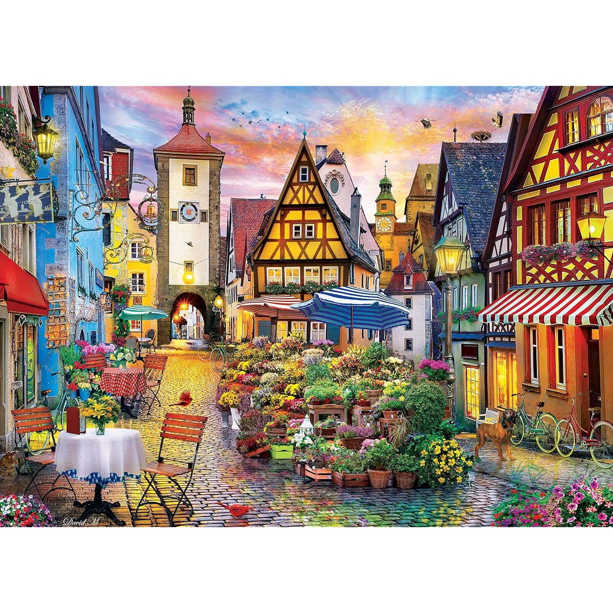 MasterPieces Jigsaw Puzzle 1000 Piece for Adults/Family/Children Bavarian Flower Market 19.25"x26.75"