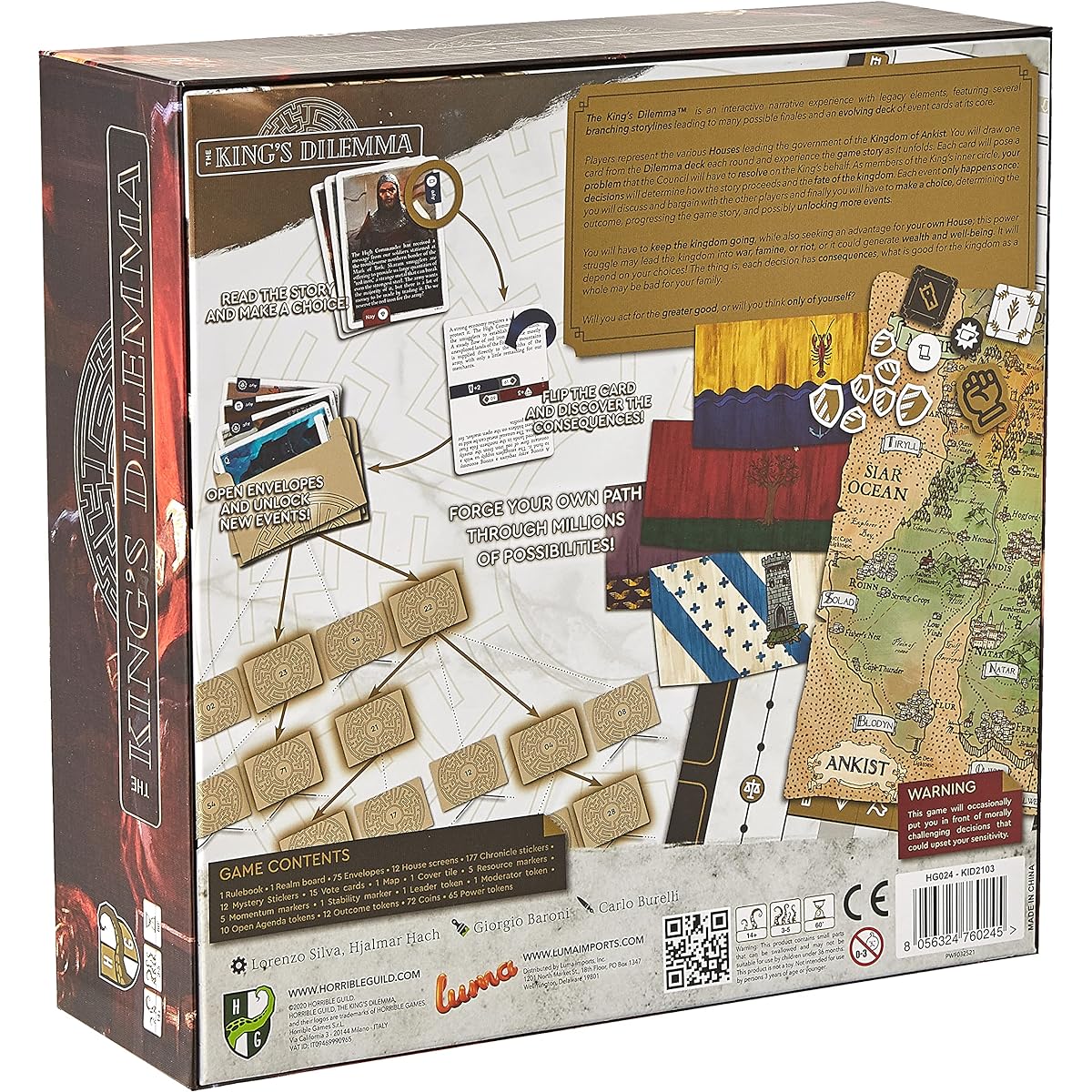 Horrible Guild: The King's Dilemma Strategy Board Game 15+ Hours Unique Immersive Storytelling 3-5 Players 60 Minute Play Time Ages 14+