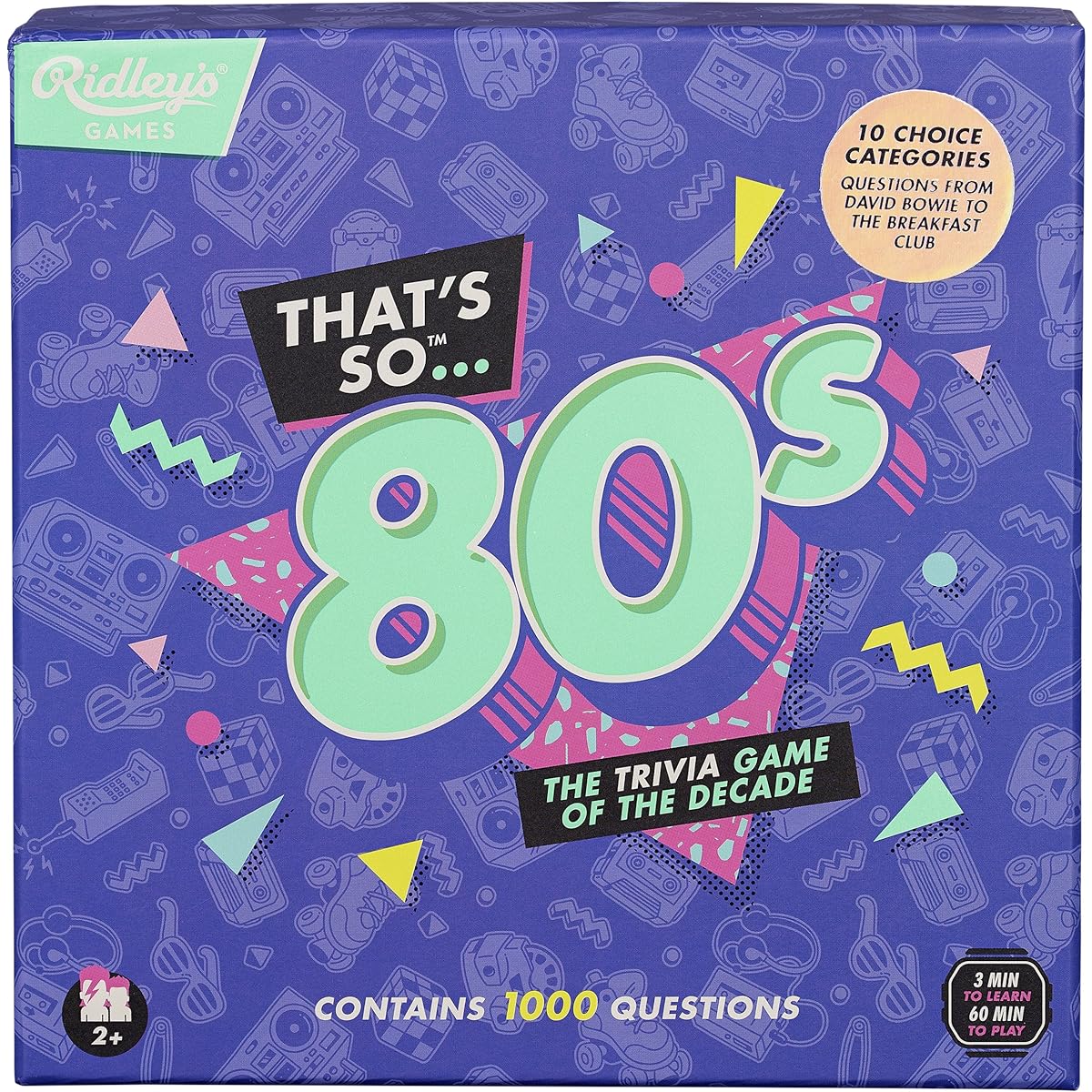 Ridley's That's So 80s Team Trivia Set Game for Families, Groups, and Parties