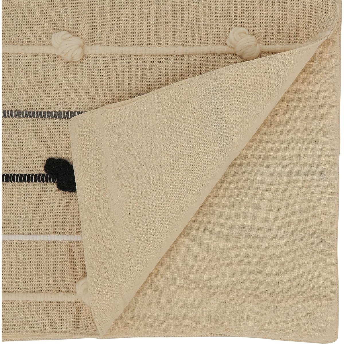 SARO LIFESTYLE Cassia Collection Knotted Table Runner 16"x72" Black/White