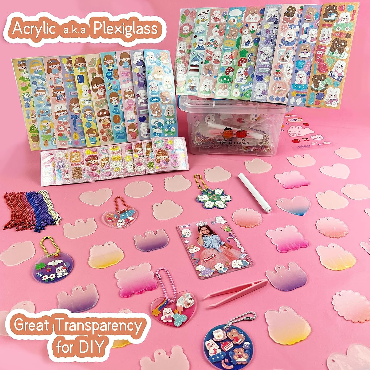DIY Arts & Crafts for Girls Guka Cream and Sticker Making Kit with Kpop Stickers Artificial Cream Glue Decoration Accessories Perfect Birthday Gift for Girls Ages 5-12 (Guka Guka)