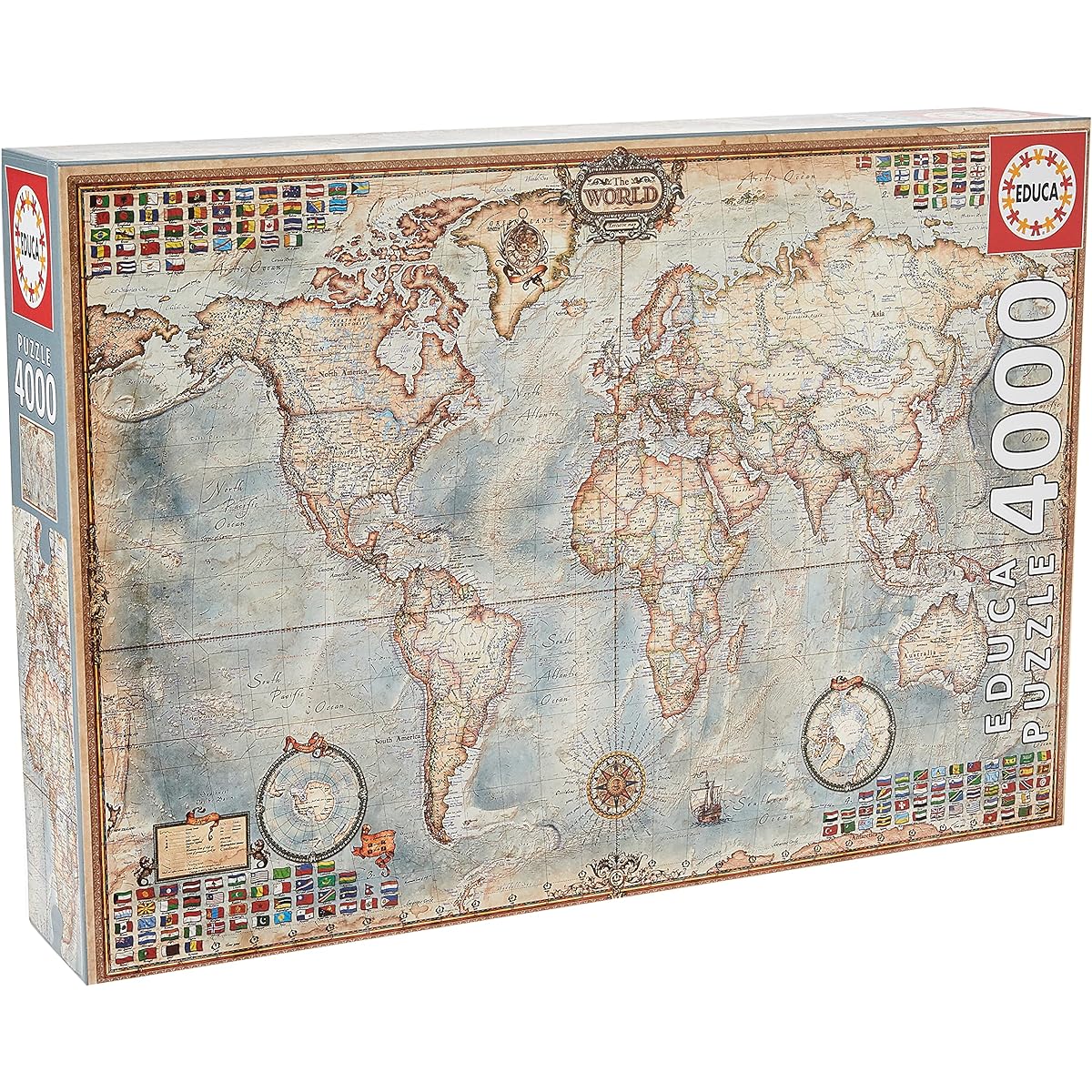 4000 Piece Jigsaw Puzzle Educa The World, Executive Map 96 x 136 cm 14827