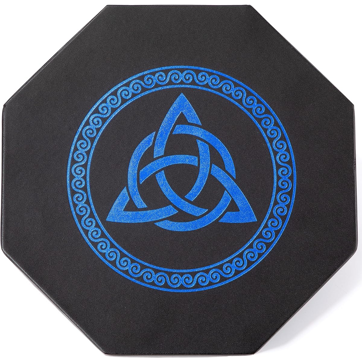 DND Dice Tray - Premium 8 Inch Dice Tray Dungeons and Dragons - Exquisitely Detailed Blue World Tree & Triquetra Design - Perfect RPG Dice Rolling Tray with D&D Dice Box Storage to Protect Dice