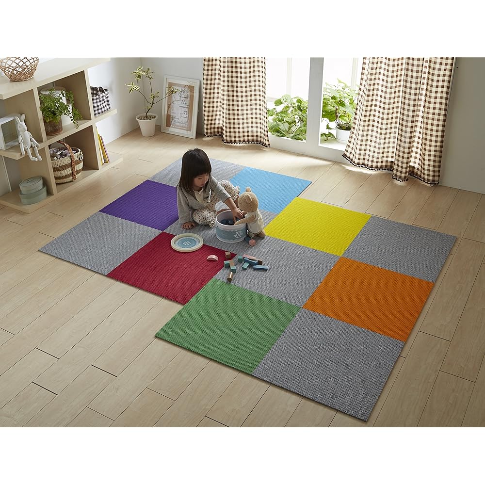 Tile Carpet Nittan Home Tile Adsorption/Multifunctional Set of 8 50 x 50cm Light Gray HT105