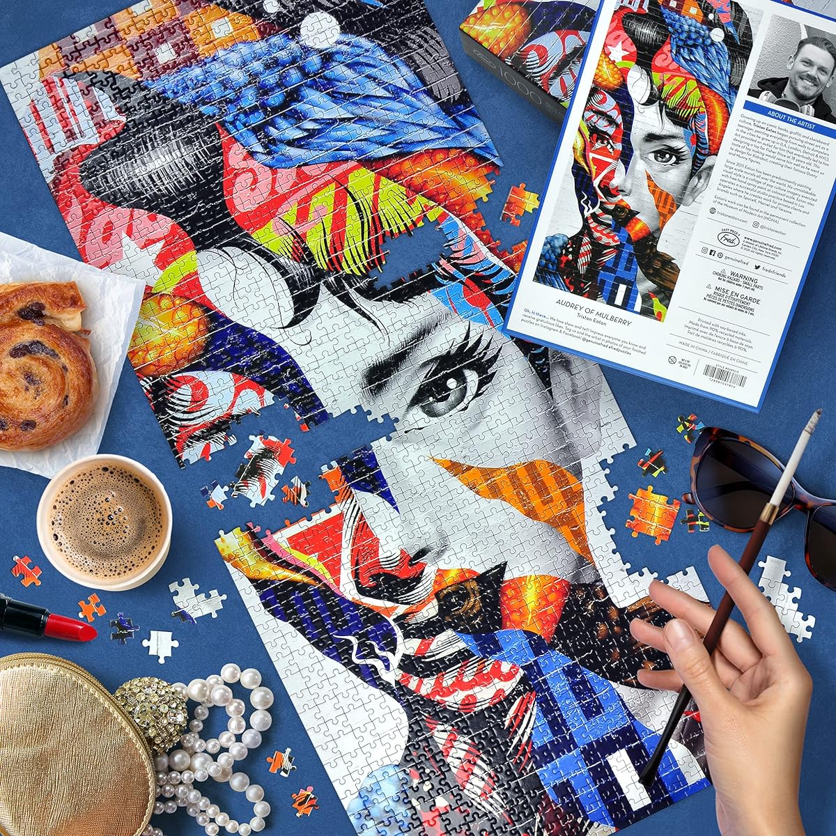 Mulberry Fred Audrey 1000 Piece Puzzle by Tristan Eaton, 14x32 Inch Assorted (5289215)