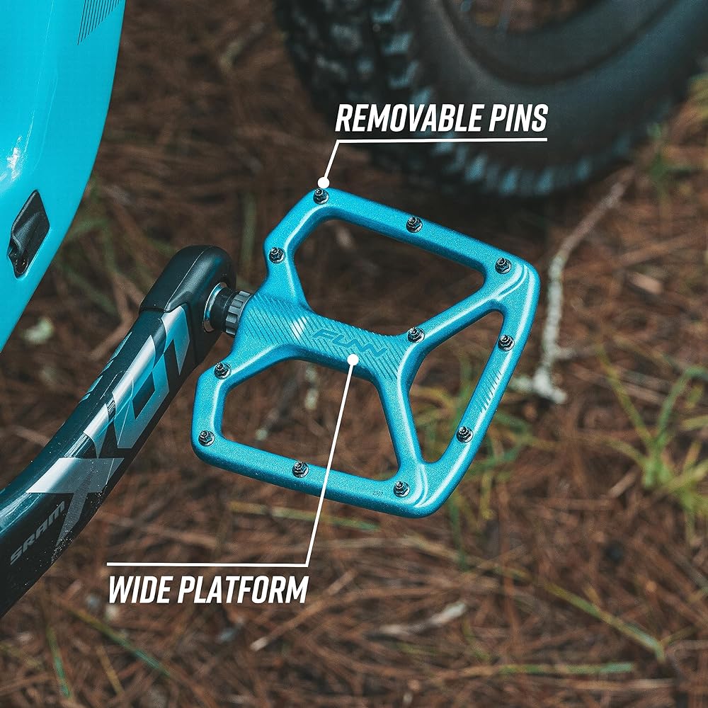 Funn Python Flat Mountain Bike Pedals - Wide Platform BMX/MTB Mountain Bike Pedals with 9/16" CrMo Axle