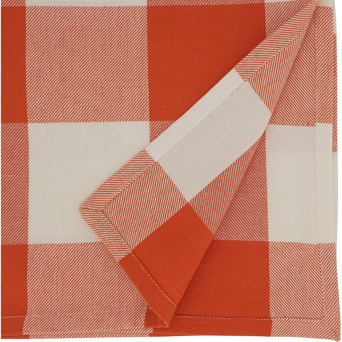 SARO LIFESTYLE Harvest Collection Buffalo Plaid Table Runner, 16"x90", Orange